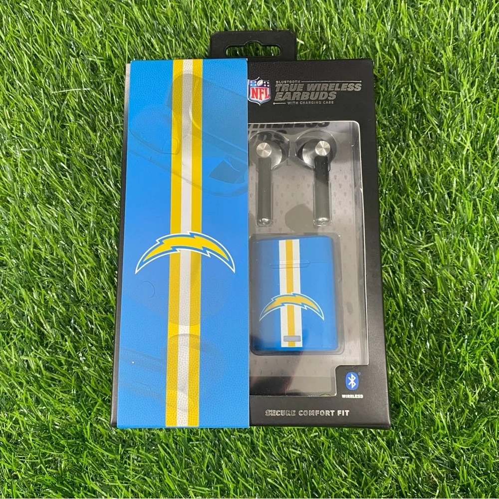 NFL Wireless Earbuds with Charging Case - Blue and Yellow